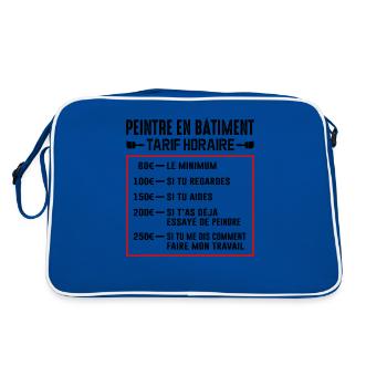 Peintre En Bâtiment Tarif Horaire - Sac Retro - bleu/blanc - Dos