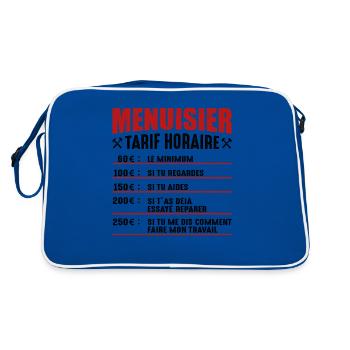 Le Tarif Horaire D'un Menuisier - Sac Retro - bleu/blanc - Dos