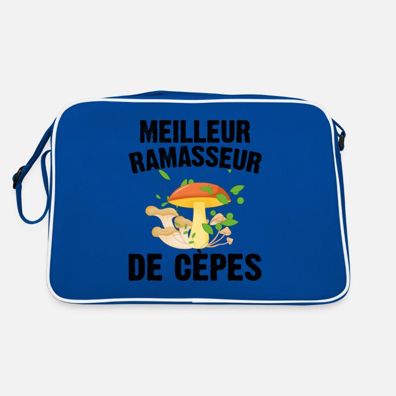 Meilleur Ramasseur De Cèpes Champignon Cadeau Cèpe - Sac Retro - bleu/blanc