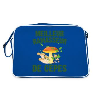 Meilleur Ramasseur De Cèpes Champignon Cadeau Cèpe - Sac Retro - bleu/blanc - Dos