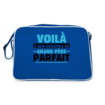Grand-père Parfait Cadeau Fête Des Pères Papy Papi - Sac Retro - bleu/blanc - Dos