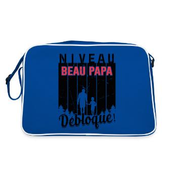 Niveau Beau-papa Débloqué Fête Des Pères Papa Dad - Sac Retro - bleu/blanc - Dos