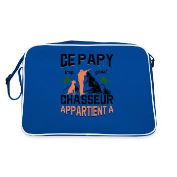 Ce Papy Trop Génial Chasseur Appartient À [NOM] - Sac Retro - bleu/blanc - Dos