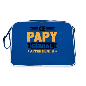 Fête Des Pères Homme Papa Anniversaire Papy Humour - Sac Retro - bleu/blanc - Dos