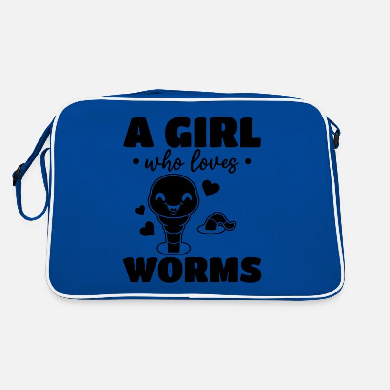 Nette Wurmmädchen Ich Ein Mädchen, das Würmer Retro Tasche