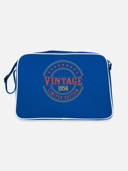 Vintage 1956 Vintage Anniversary Gift Idea 1956 - Retro Bag - blue/white - Back