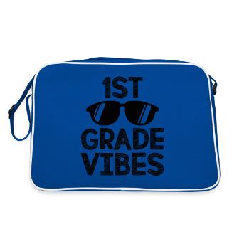 Die Schwingungen des 1. Jahres - Retro Tasche - Blau/Weiß - Hinten