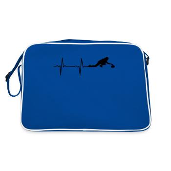 Curling Heartbeat Curling Player Curling Game - Retro Bag - blue/white - Back