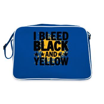 I Bleed Black And Yellow Je Saigne Noir Et Jaune - Sac Retro - bleu/blanc - Dos