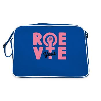 Roe deine Stimme - Retro Tasche - Blau/Weiß - Hinten