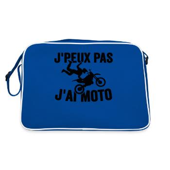 Je Peux Pas J'ai Moto Humour Cadeau Anniversaire - Sac Retro - bleu/blanc - Dos