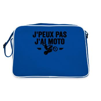Je Peux Pas J'ai Moto Humour Cadeau Anniversaire - Sac Retro - bleu/blanc - Dos