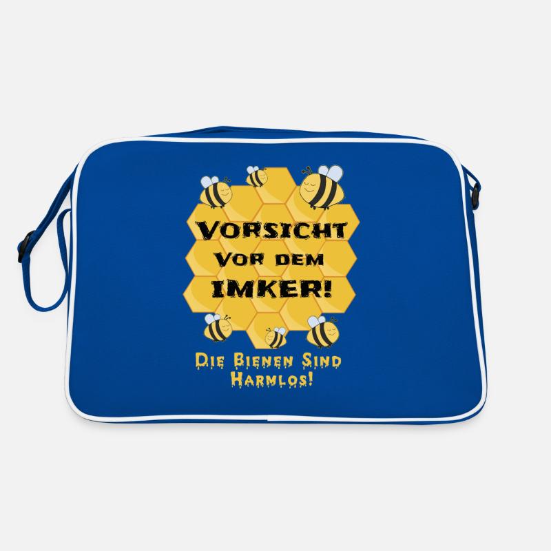 Vorsicht Vor Dem Imker Bienen Lustig Retro Tasche