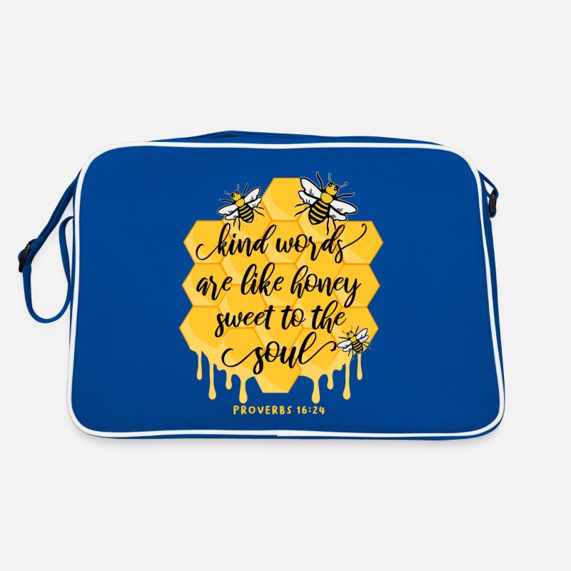 Citation biblique chrétienne - Sac Retro - bleu/blanc