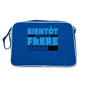 Bientôt Grand-frère - Sac Retro - bleu/blanc - Dos