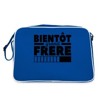 Bientôt Grand-frère - Sac Retro - bleu/blanc - Dos