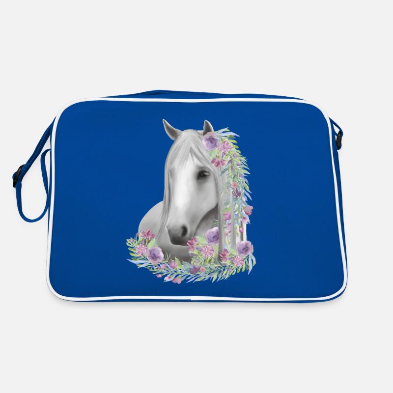 Reiten Pferde Mädchen Retro Tasche