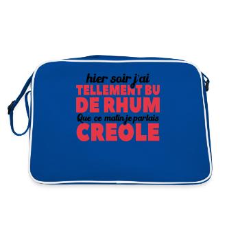 Hier Soir J'ai Tellement Bu De Rhum - Sac Retro - bleu/blanc - Dos