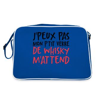 Je Peux Pas Mon P'tit Verre De Whisky M'attend - Sac Retro - bleu/blanc - Dos