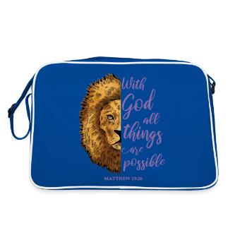 Citation pertinente Léo - Sac Retro - bleu/blanc - Dos