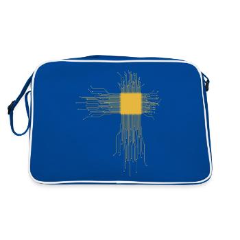 CPU Heart Processor - Retro Bag - blue/white - Back