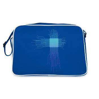 Electronics Technician Computer Scientist Gift - Retro Bag - blue/white - Back