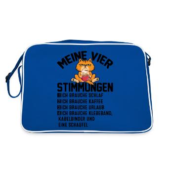 Meine Vier Stimmungen - Retro Tasche - Blau/Weiß - Hinten