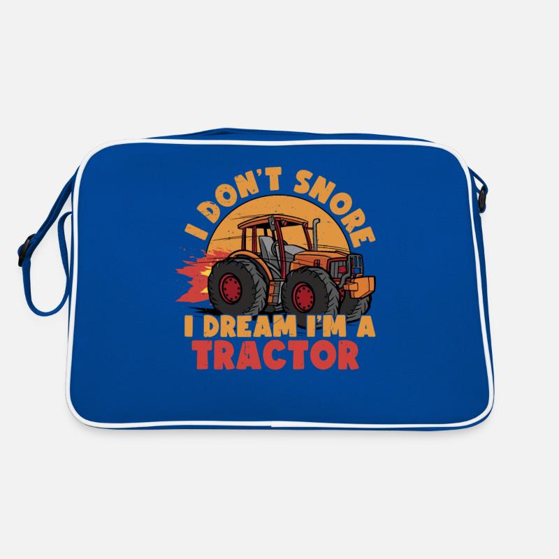 Ich schnarche nicht, ich träume, ich bin ein Traktor Retro Tasche