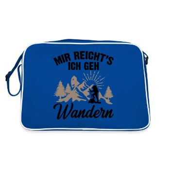 Mir Reichts Ich Geh Wandern - Retro Tasche - Blau/Weiß - Hinten