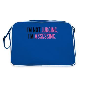 Je ne juge pas que j’évalue drôle - Sac Retro - bleu/blanc - Dos
