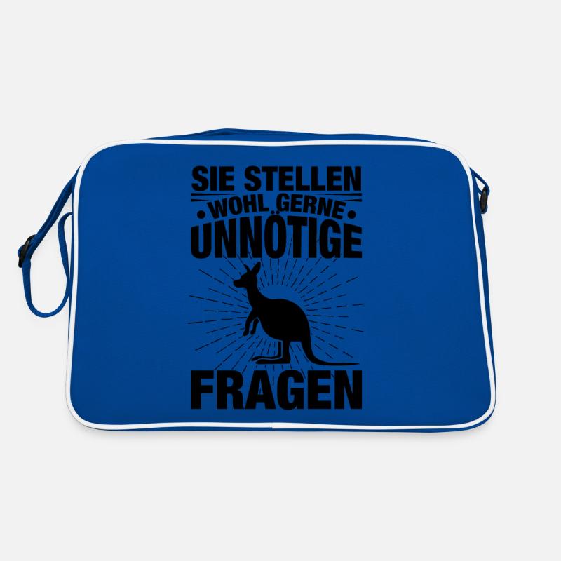 Sie Stellen Wohl Gerne Unnötige Fragen - Retro Tasche - Blau/Weiß