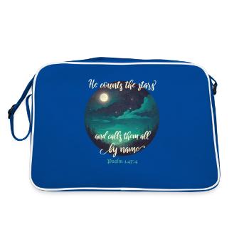 Bibelvers Christlich Religiöses Motiv - Retro Tasche - Blau/Weiß - Hinten