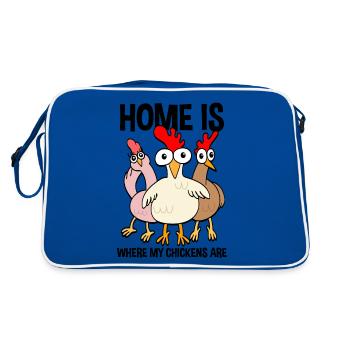 Funny Chickens Chicken Lovers Saying Gift - Retro Bag - blue/white - Back