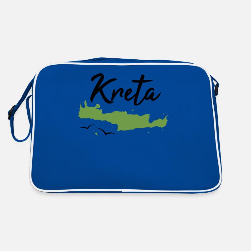 Crete Island Map Greece Holiday Gift Retro Bag
