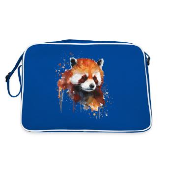 Cute red panda colorful for red panda lovers - Retro Bag - blue/white - Back