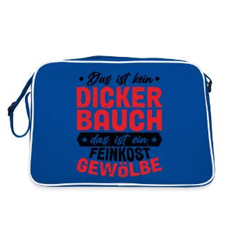 Das Ist Kein Dicker Bauch - Retro Tasche - Blau/Weiß - Hinten