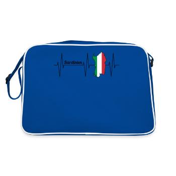 Carte de l’île de Sardaigne Heartbeat Line Cadeau - Sac Retro - bleu/blanc - Dos