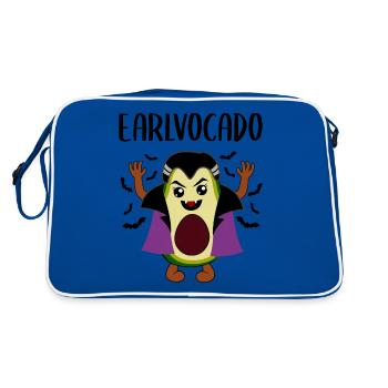 Avocado Vampir Lustiges Gemüse Obst Geschenk - Retro Tasche - Blau/Weiß - Hinten