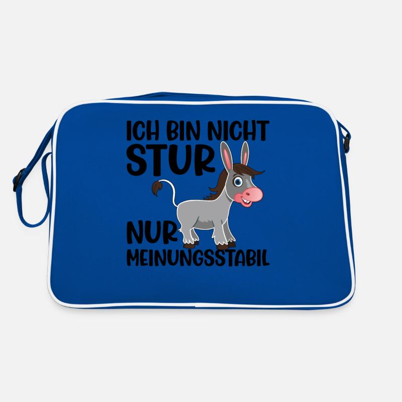 Ich Bin Nicht Stur Nur Meinungsstabil - Retro Tasche - Blau/Weiß