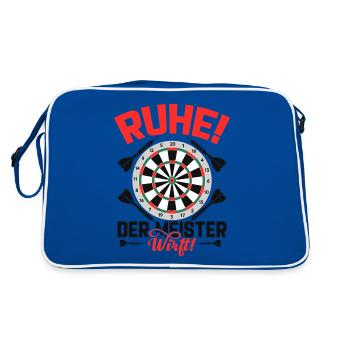 Dart Darten Darts - Retro Tasche - Blau/Weiß - Hinten
