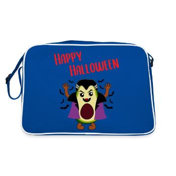 Avocado Vampir Lustiges Halloween Geschenk - Retro Tasche - Blau/Weiß - Hinten