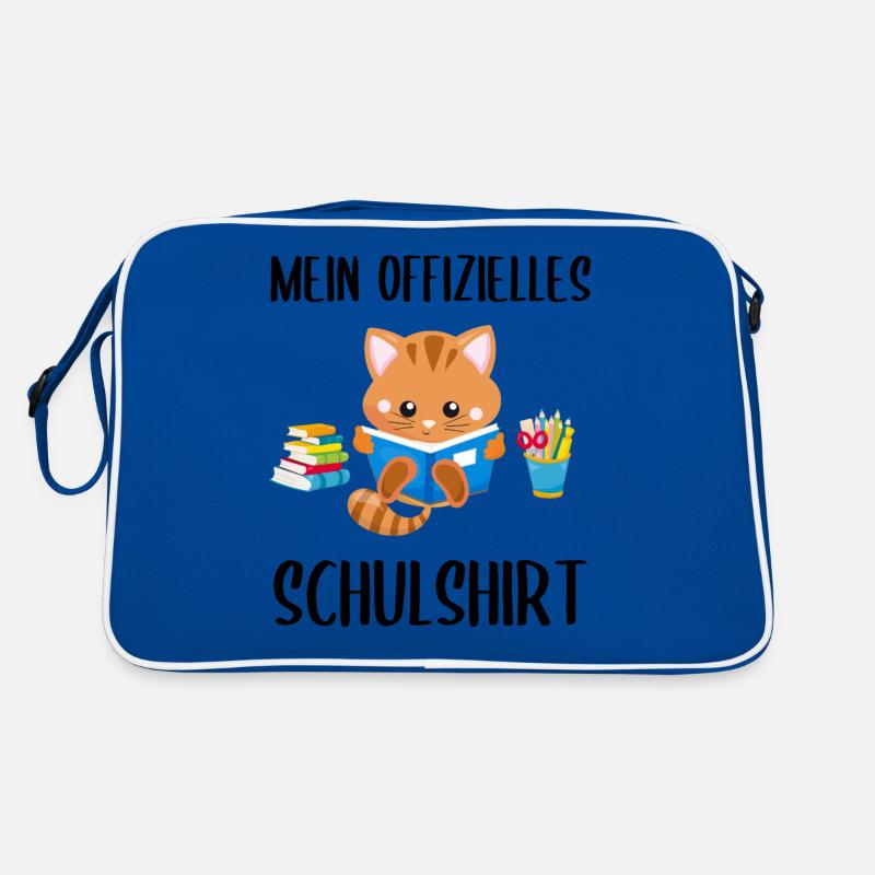 Katze Schulshirt Schulbeginn Schule Geschenk Retro Tasche