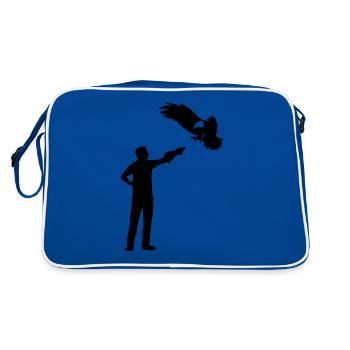 Fauconnier avec cadeau de fauconnerie d’oiseau de proie - Sac Retro - bleu/blanc - Dos