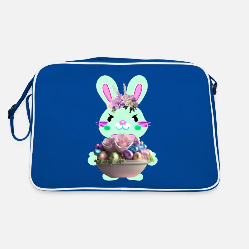 lapin de Pâques mignon avec des œufs de Pâques Sac Retro