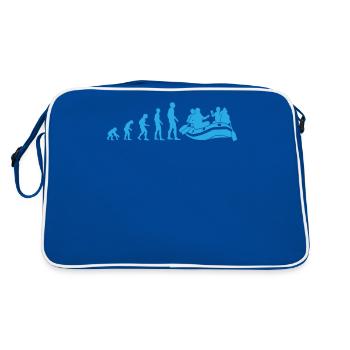 Rafting Evolution Wildwasserbootfahren Geschenk - Retro Tasche - Blau/Weiß - Hinten