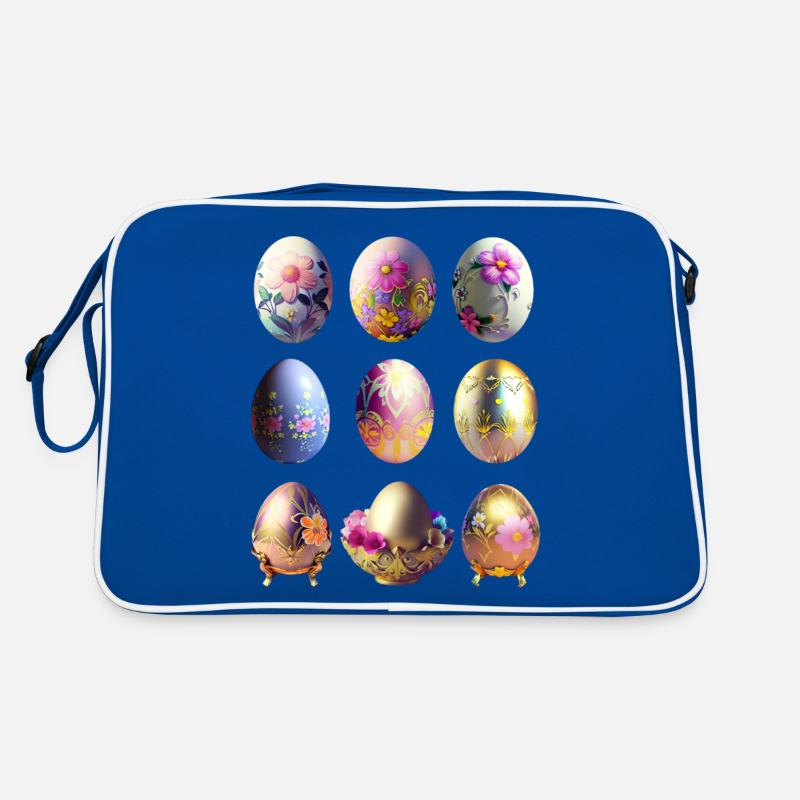 Colorful Easter Eggs Sticker Set Retro Bag