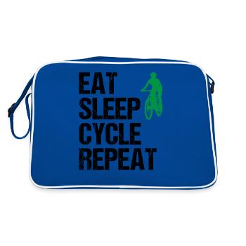 Radfahrerin Spruch Mountainbikerin Geschenk Damen - Retro Tasche - Blau/Weiß - Hinten