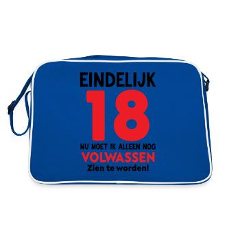 Eindelijk 18 - Volwassen worden - Retro Tasche - Blau/Weiß - Hinten