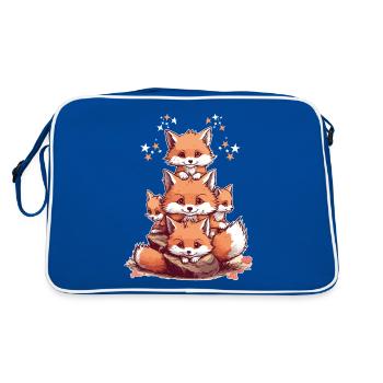 Renard mignons - Sac Retro - bleu/blanc - Dos