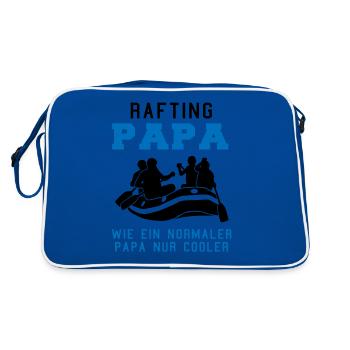 Rafting Papa Spruch Wassersport Geschenk Herren - Retro Tasche - Blau/Weiß - Hinten